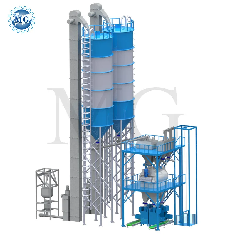 Factory Dry Mix Powder Mortar Manufacturing Plant Wall Putty Mixer Cement Sand Gypsum Plaster Tile Adhesive Mixing Machine