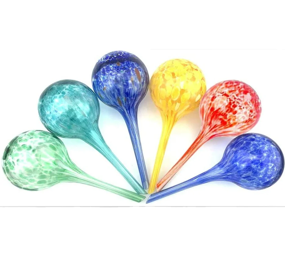 6 Pcs Plant Watering Globes Automatic Colored Glass Watering Globes Automatic Garden Plant Watering System for Indoor&Outdoor