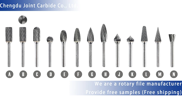 Total Length 100mm Long shank Metal File Double Cut Tungsten Carbide Rotary Burrs 6mm Shank Nano Blue Coated Rotary File burr