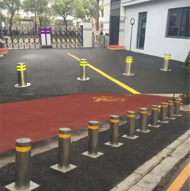 Automatic Retractable Hydraulic Bollards Post Car Parking Bollard Stainless Steel Driveway Residential Automatic Bollard
