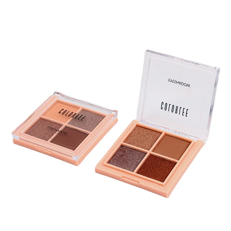 Wholesale Cosmetics 4-color Diamond Eyeshadow Golden Beauty Eyeshadow Palette Glitter Shimmer Eye Shadow Makeup