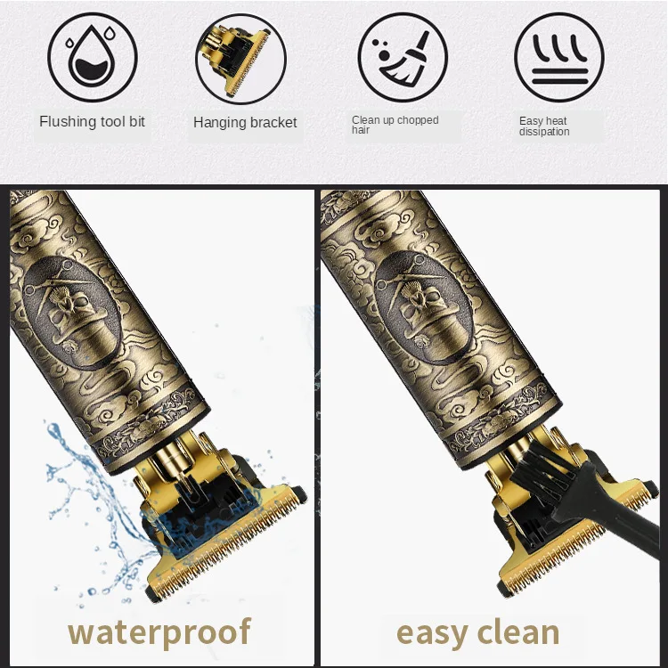 Vintage Electroplated sculpting hair trimmer LCD Display Hair Cutting Machine Shaver Beard Barber Adults Trimmer