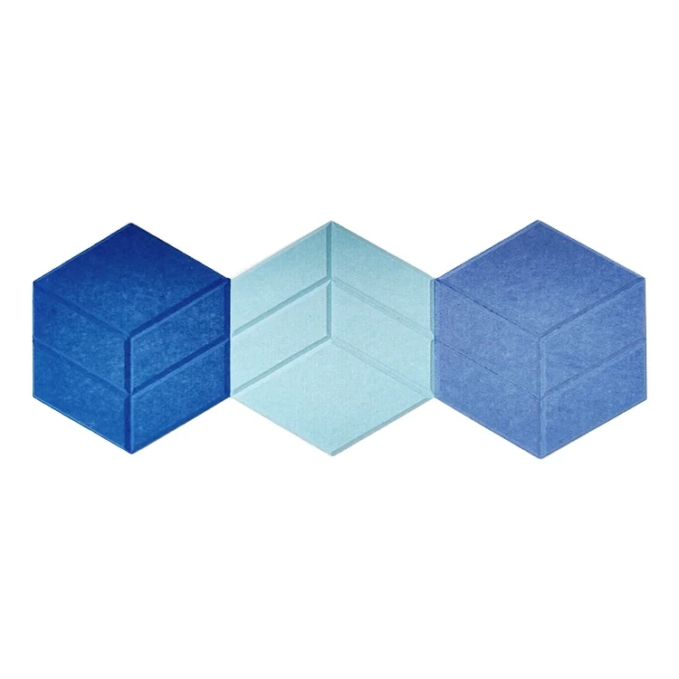 High Quality Hotel Only Fire-retardant 100% Pet Material Material Hexagon Acoustic Panel