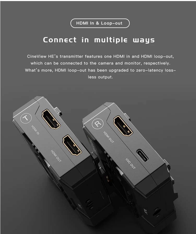 ACCSOON CineView HE 1080p 60fps 0.06s Latency portable Video Audio long range 1200ft Wireless Transmitter Receiver