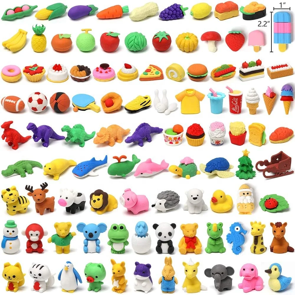 Various fashion funny eraser more than 100 styles eraser shapes
