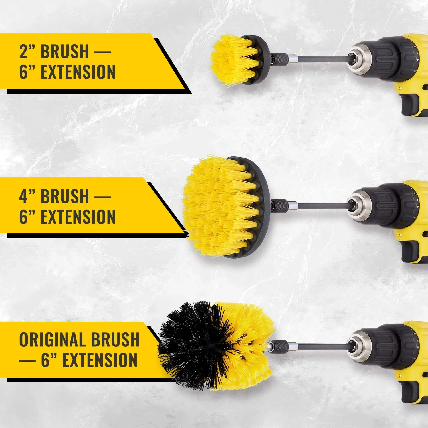 4 Pcs Drill Brush Attachment Set All Purpose Drill Brush with Extend Attachment  Power Scrubber Brush Cleaning Kit