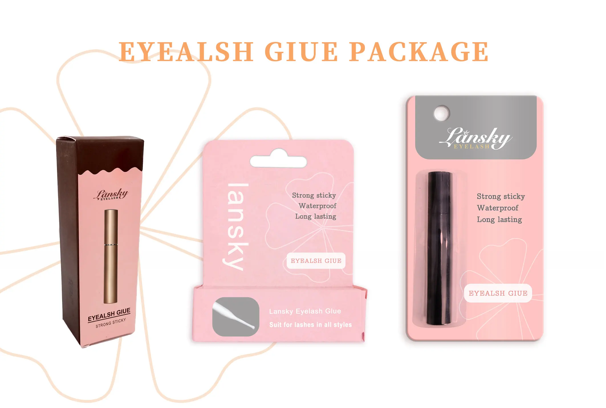 cheap professional rubber organic latex black fast drying small mink eye lash liner glue