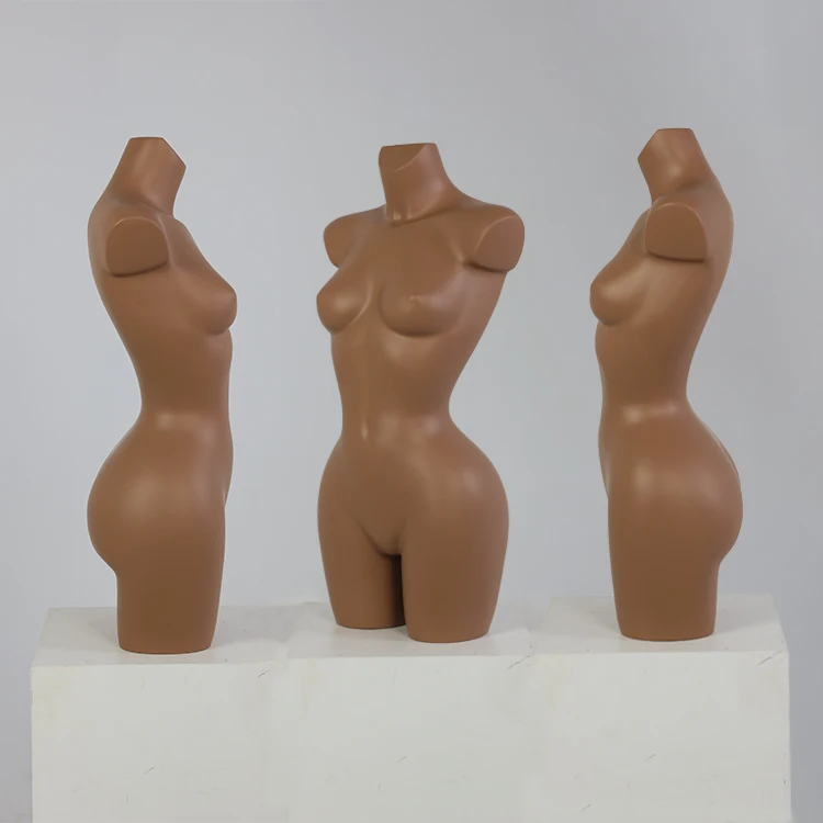 Customized half body torso mannequin curvy female mannequin