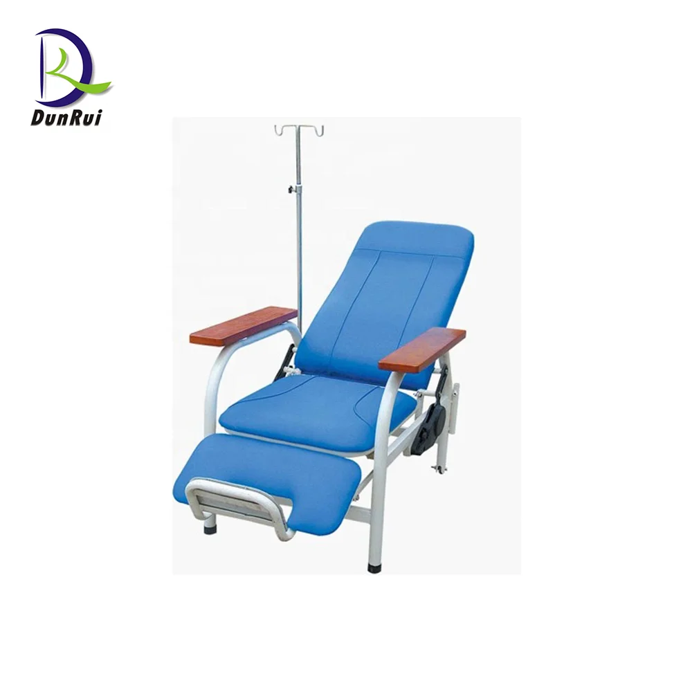 Hospital I.V. Patients Blue Manual Medical Clinic Chairs with Arm for Sale
