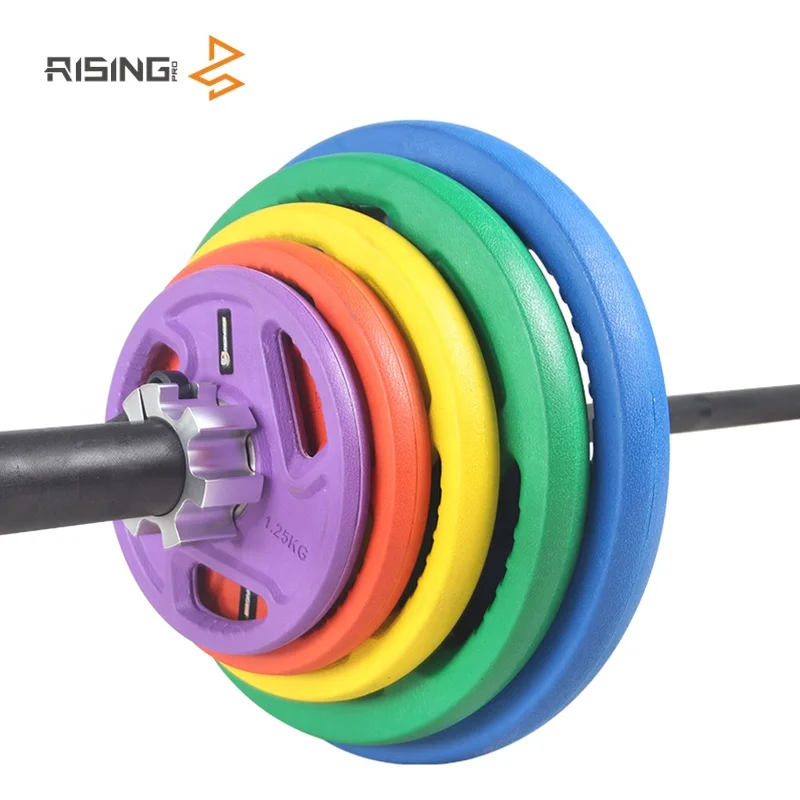 Rising cast urethane vinyl plastic gym Olymopics  Color urethane  weight Plate for gym
