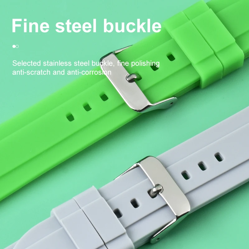 Soft Silicone Watch Strap 14mm 16mm 18mm 20mm 22mm Metal waterproofing Custom Sport Band for Smart Watch Garmin Forerunner 165