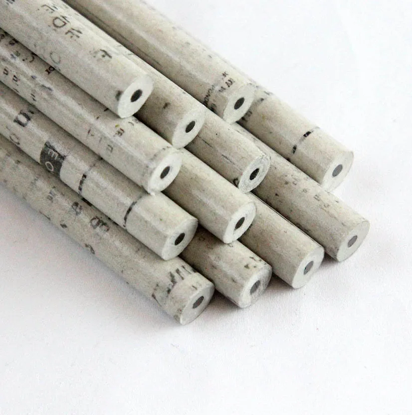 Стандартный Карандаш с логотипом под заказ газетный карандаш ручка из переработанной бумаги для