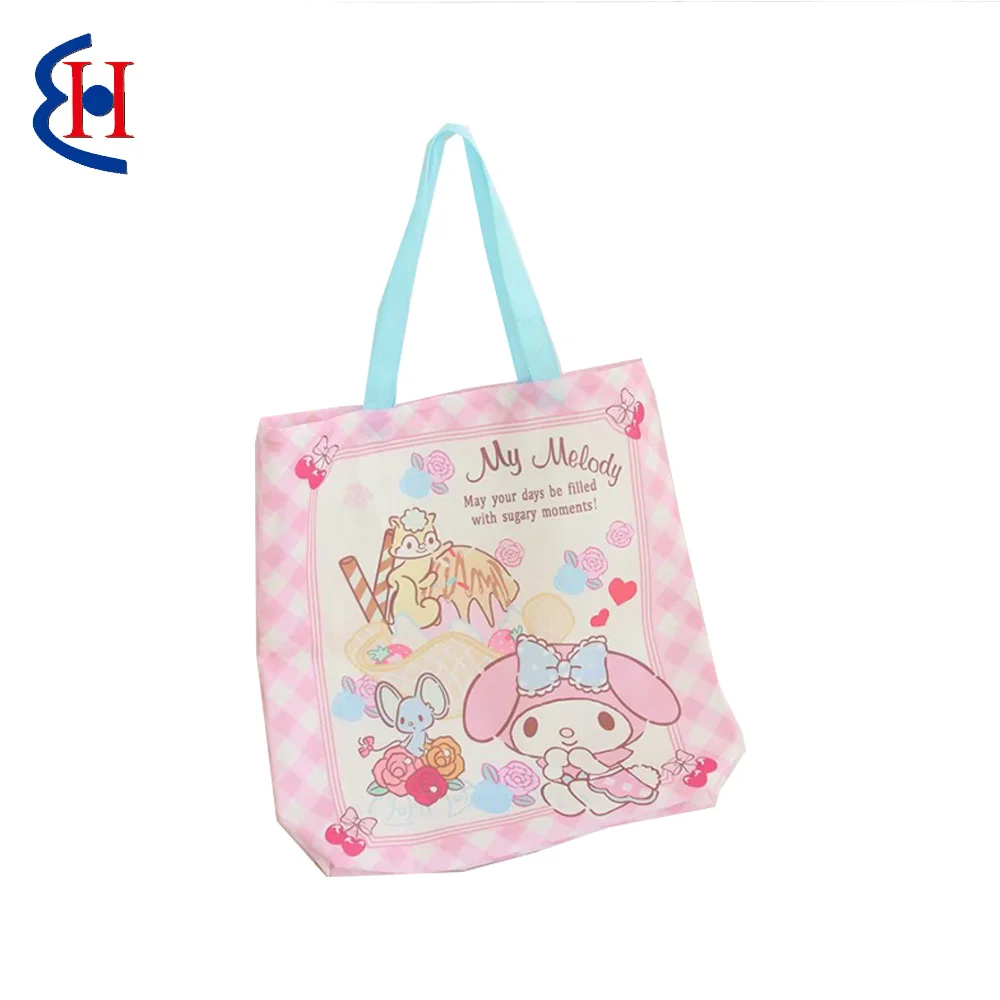 Wholesale Japanese style low moq promotional custom designs polyester nylon portable tote lady shoulder bag