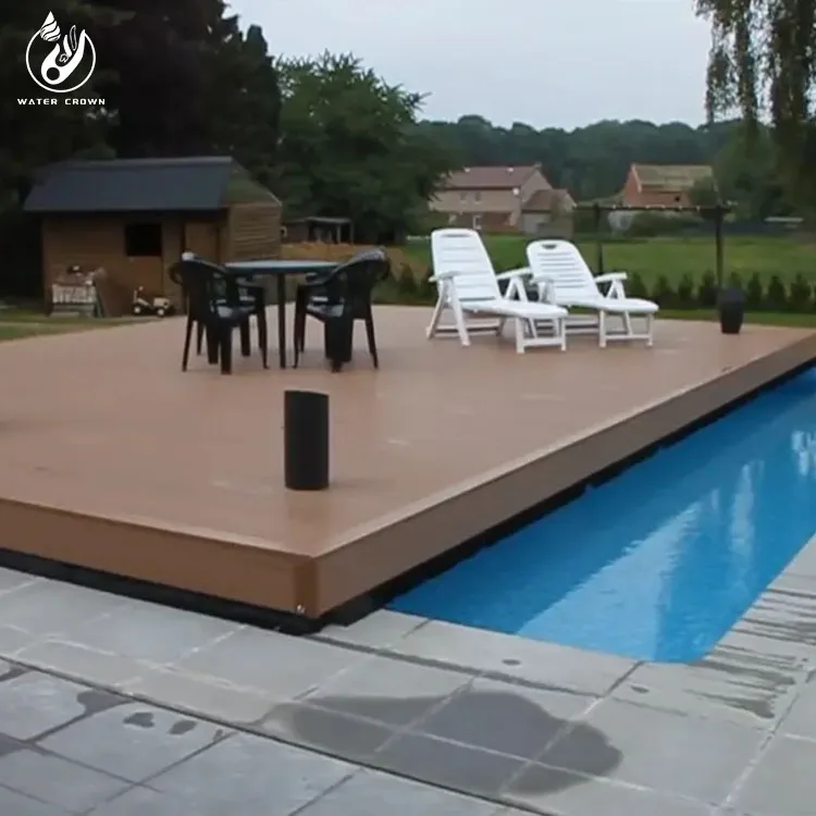 Water Crown High Quality Pool Cover Beautiful and Safe Sturdy to Walk on Swimming Pool Sliding Cover Auto Sliding Cove