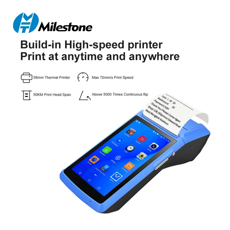 punto de venta de Android Handsfree Rugged Pos Terminal Android Access Handheld With Printer Restaurant System Android Pos