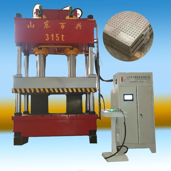 315 tons three beam four column hydraulic press for resin manhole cover composite material trench cover forming