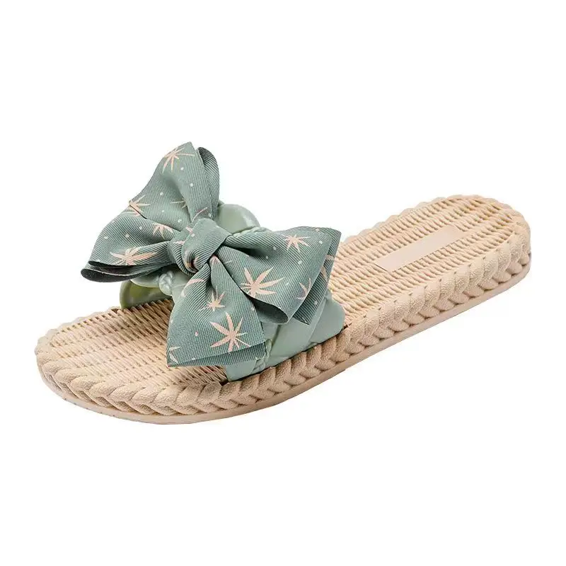 Bow slippers female summer outdoor new Korean version of indoor and outdoor ins beach shoes sandals sandals