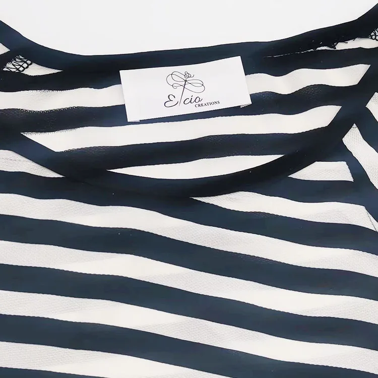 Custom Machine Woven Damask Brand Name Neck Tags Labels for T Shirts