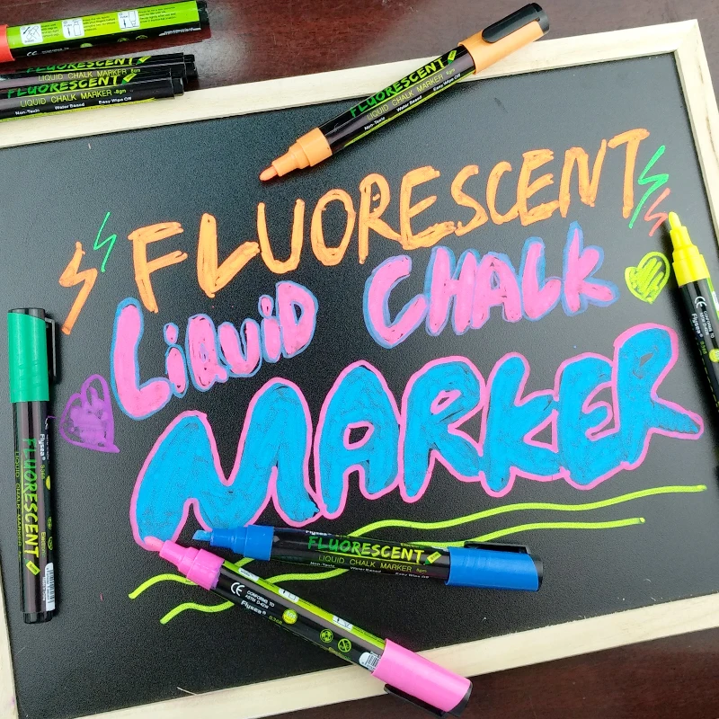 Reversible Tip Easy Wipe Off Electronic Fluorescent Marker Pen/Liquid Chalk on LED board glass