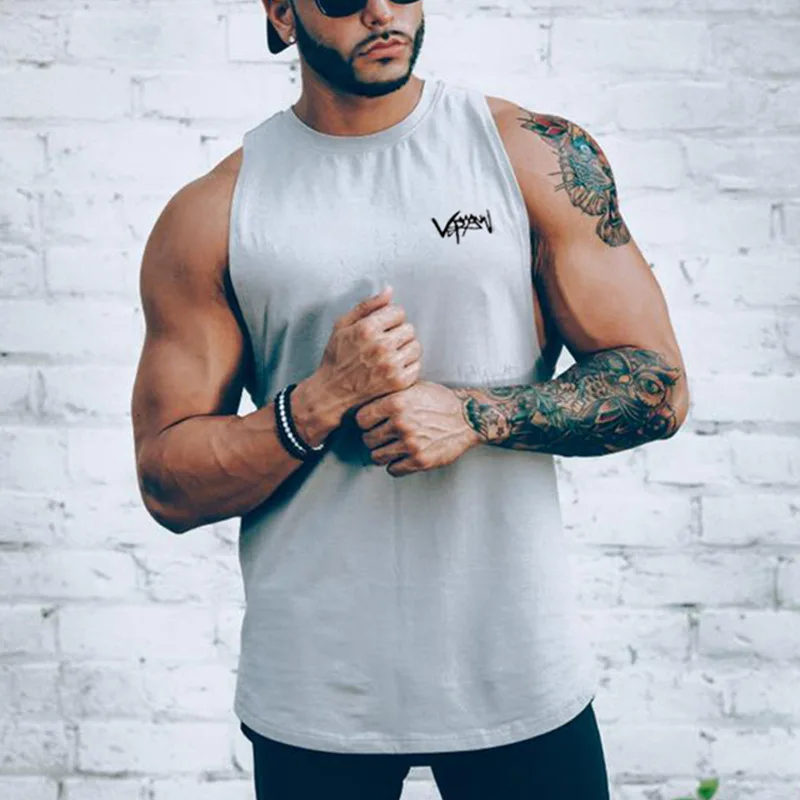 
Хлопковый спортивный жилет OEM ODM с индивидуальным логотипом, майка для фитнеса, тренировок, бодибилдинга мышц, мужская майка 