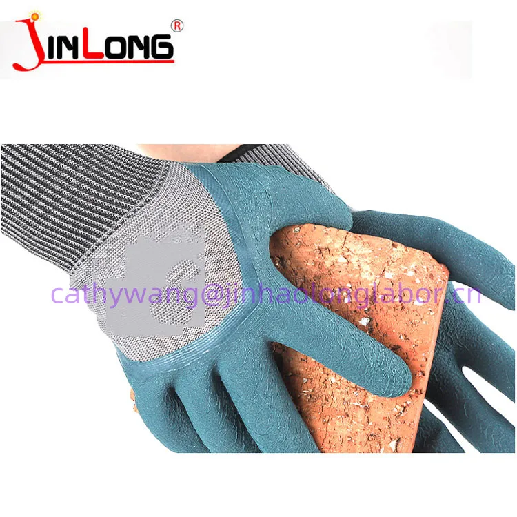high quality 13 pin latex Tyre rubber coated Latex foam safety gloves for Garden Construction