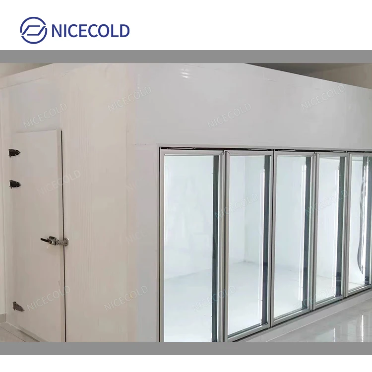 Custom Hot Sale Glass Door Walk In Cooler Display Cold Room for Beverage Beers Flower