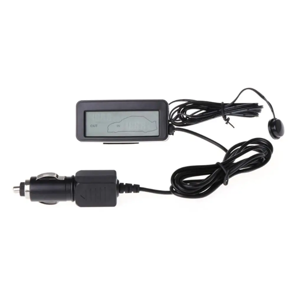 DC 12V Display Digital Thermometer Backlight Mini Thermometer LCD Car Inside Outside Thermometer
