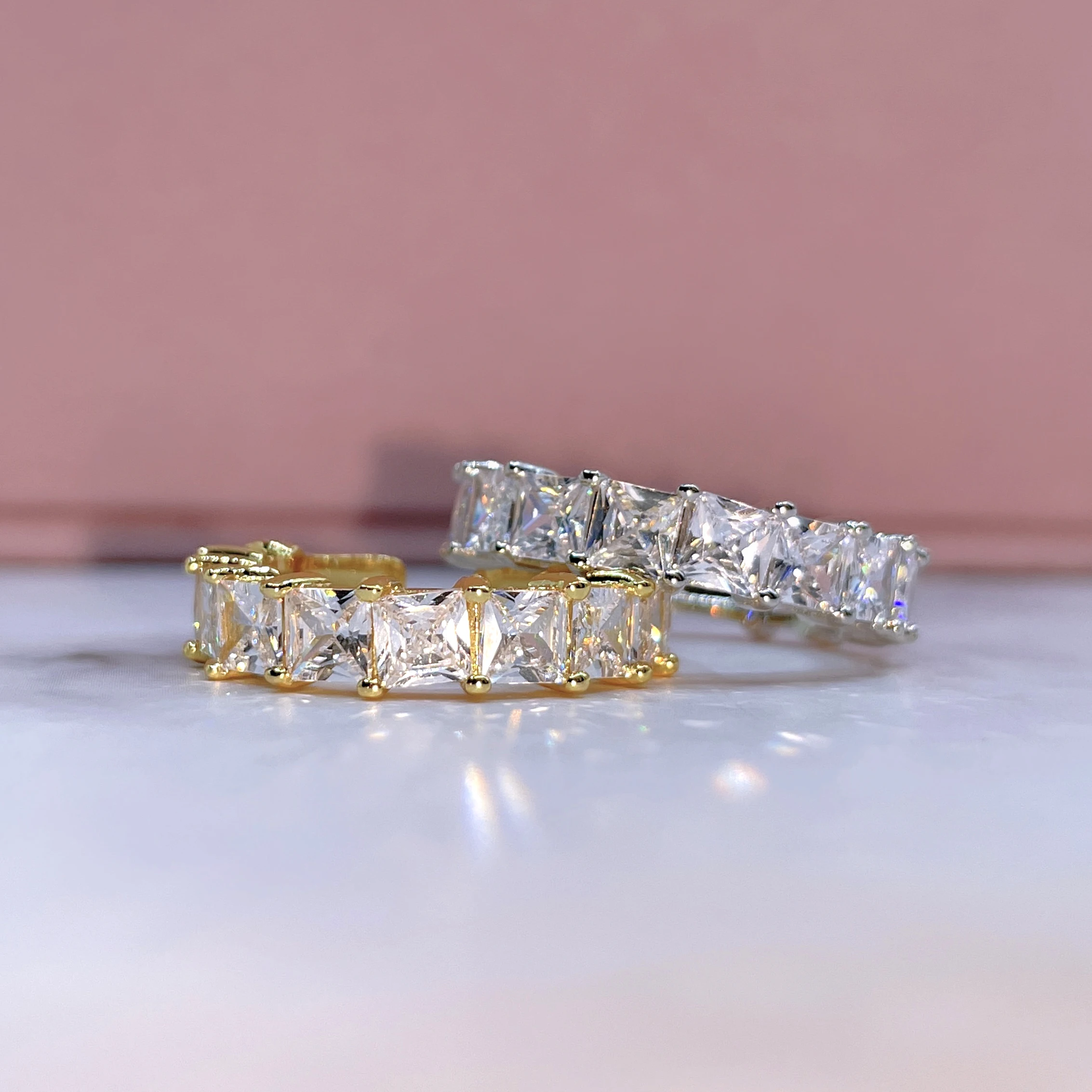 Foxi 925 sterling silver ring Cubic Zirconia baguettes Women Charming Resizable Ring 925 silver wholesale price