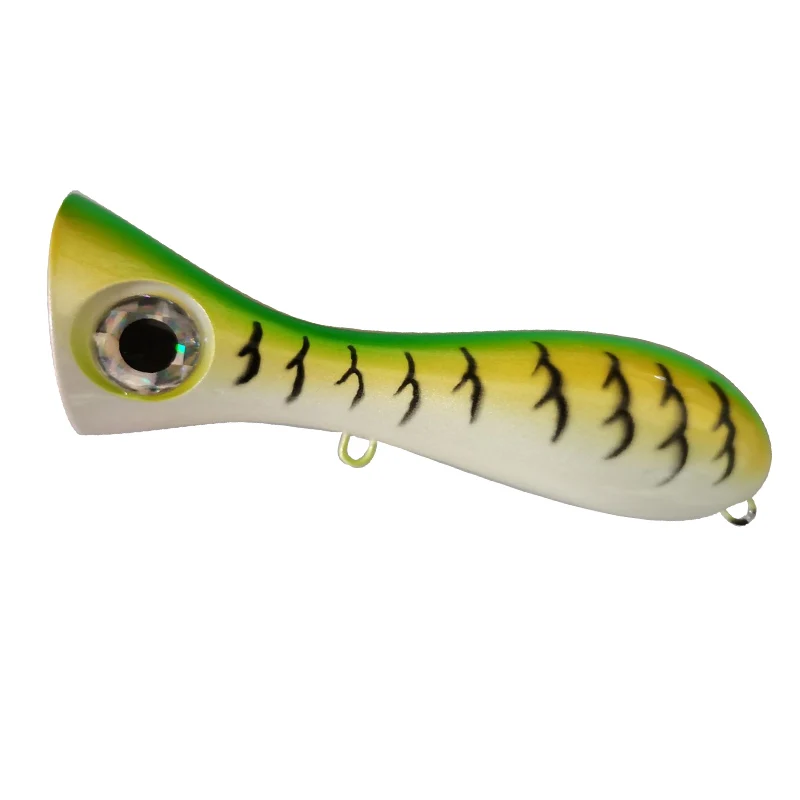 LUTAC LP02A POPPER 100MM 31G TOPWATER BKK HOOK 3D Lure Eyes Hard Bait Artificial bait