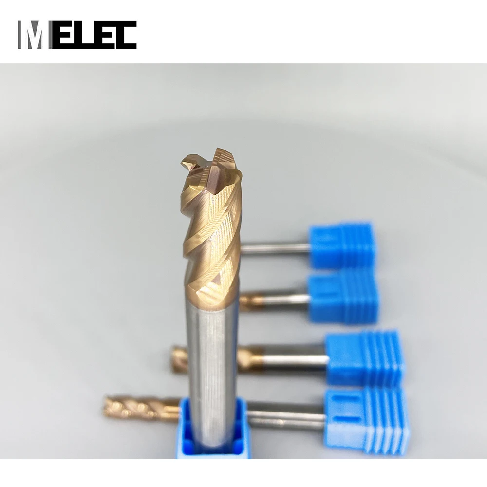 Металлический фрезерный станок MELEC из карбида вольфрама hss hrc60 6R0.5*15 * D6 50 мм с 4 канавками и угловым радиусом