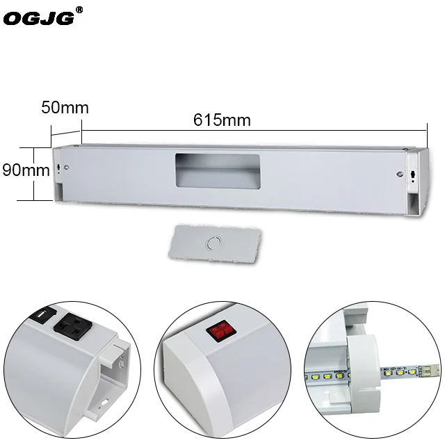 OGJG ETL aluminum profile dimmable kitchen under cabinet 2ft 3ft 4ft 5ft motion sensor wall mounted LED linear light