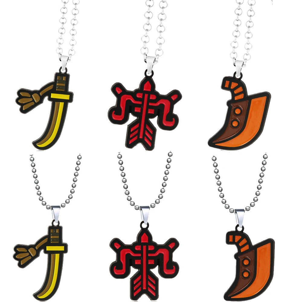 Game MHW Monster Hunter Broadsword Keychain Cartoon Monster Metal Pendant Necklace For Men Gifts