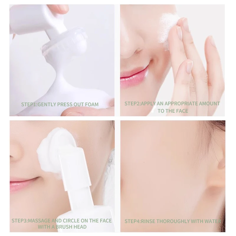 Genuine cleansing mousse amino acid with brush head deep cleans pores unisex cleansing milk