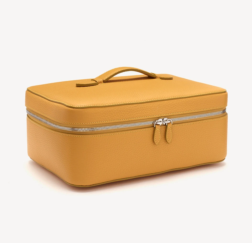 Fashion women customizable personalised handle vanity case travel pu vegan leather cosmetic bag