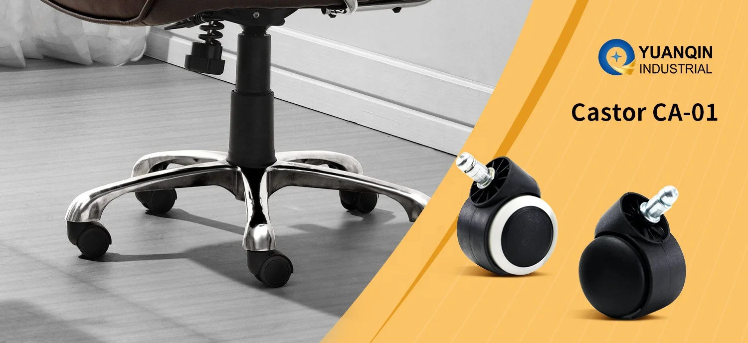 Caster Black Swivel Top Plate Furniture Nylon Swivwl Base Castor Office Chair Wheels Set Of