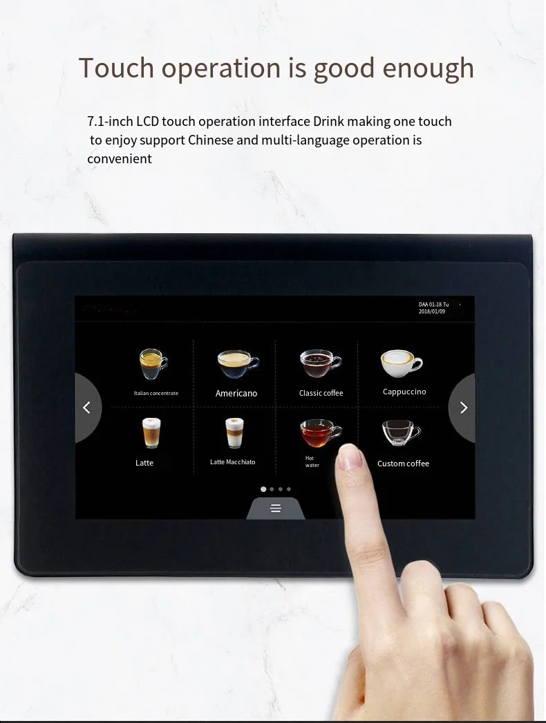 F11 Full-Automatic Espresso Machine Digital Touch Screen Includes Coffee Maker and Grinder Electric for Household Car Use