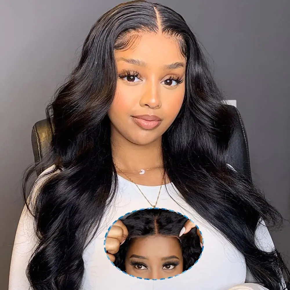 Wear And Go Glueless Wig Pre Plucked Pre Cut Lace for Beginners No Glue 4x4 Body Wave Lace Front Wigs Human Hair