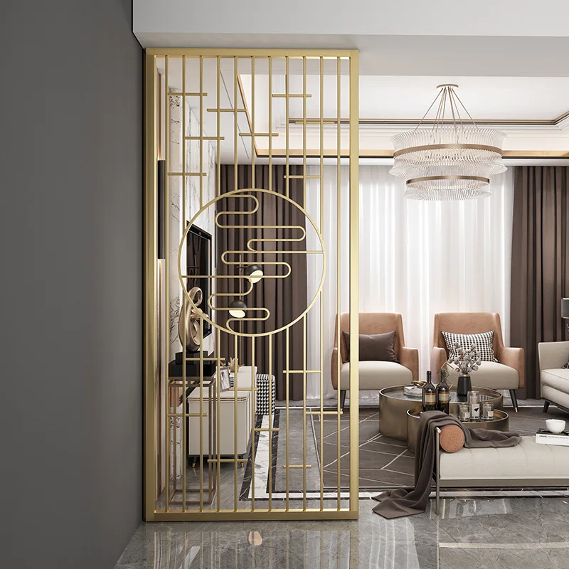 Customized High End Fixed Luxury Hotel Stainless Steel Laser Cut Metal Decorative Room Divider Screen Restaurant Shop 304 316