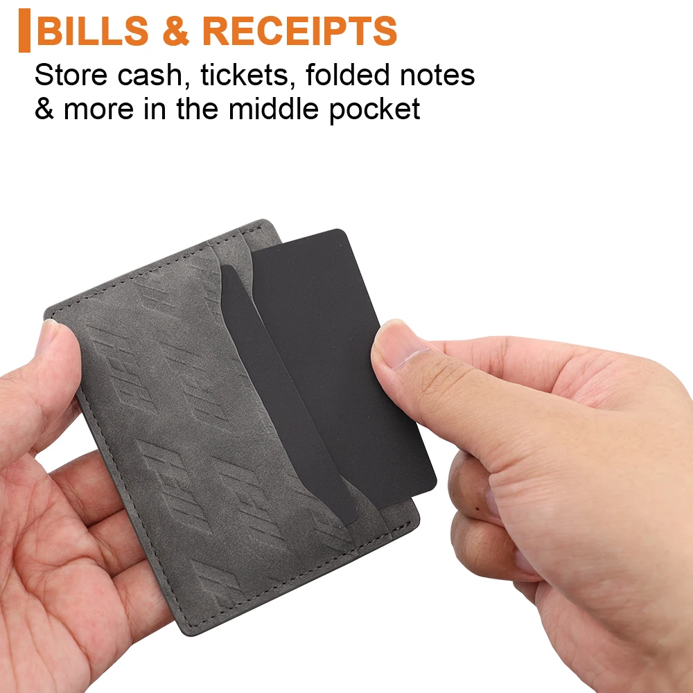 Retro Slim Matte Card Holder Quality Various Printing Embossed Logo ID Card Holder Leather Wallet