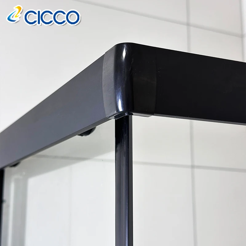 Black Design Shower Room 6mm Tempered Glass with Black Line Shower Enclosure Sliding Bath Shower Room