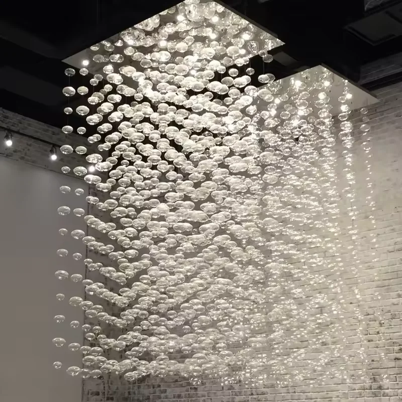 Новый дизайн Бизнес-центр выставочный зал гостиничный стеклянный современный золотой шар роскошная светодиодная люстра