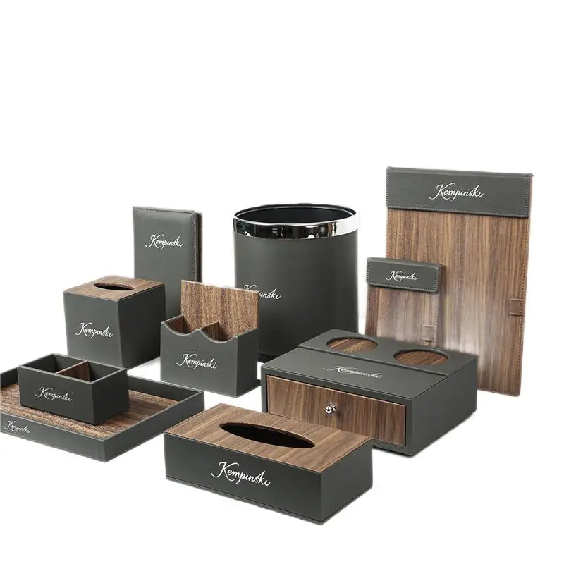 Leather hotel toiletries storage box toothbrush toothpaste special miscellaneous hotel guest room toiletries box tray