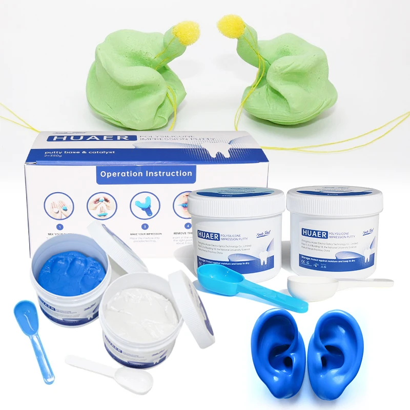 Vinyl Polysiloxane Light Body Earplugs Teeth Putty Kit Silicone Consumables Dental Silicon Heavy Body Putty Impression Material