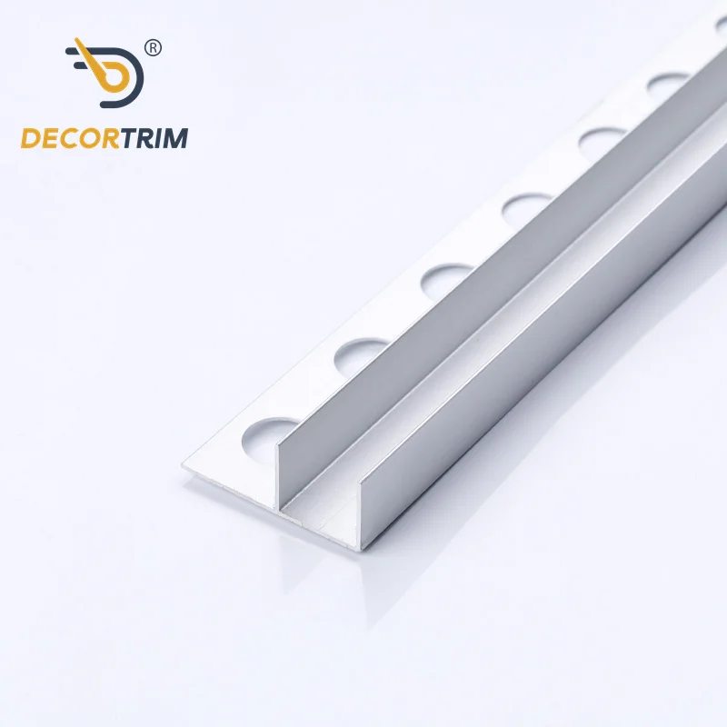 Prolink Metal Factory YJ-082 F Shape Tile Corner Edge Metal Decorative Aluminum Tile Edge Trim Strip for Bathroom Decoration