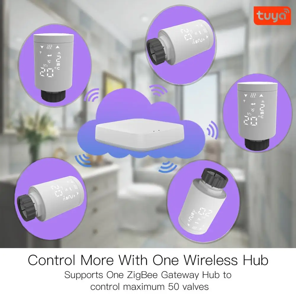 HY368 ZigBee wireless smart TRV programmable radiator heating thermostat