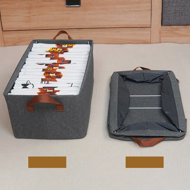 Collapsible Clothes Organizer For Jeans Washable Fabric Closet Storage Box Drawers Foldable Clothing Storage Bins With Handle