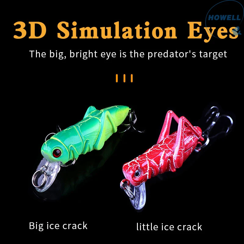 40mm 55mm Locust Lures Cricket Insects Minnow Baits Hard Artificial Fishing Isect Lure Iscas Pesca Leurre
