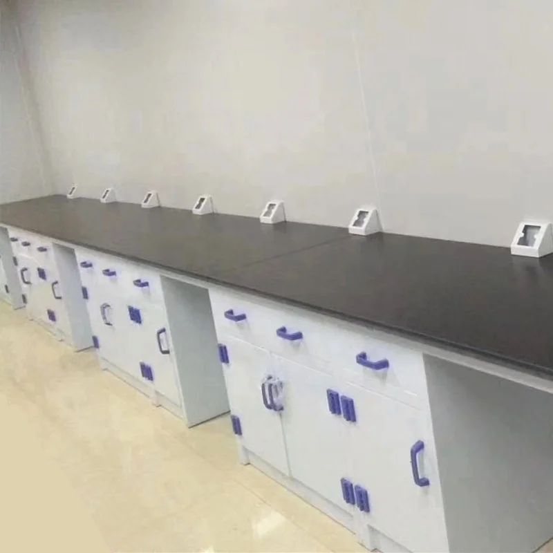 High Quality PP Laboratory Wall Bench White Polypropylene Lab Table Strong Acid and Alkali Resistance