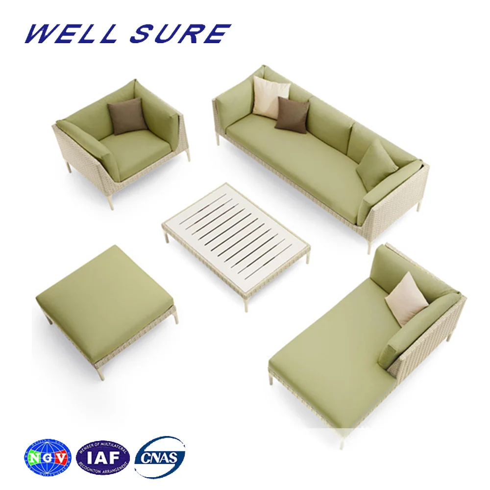 Morden Cheap Outdoor Garden Hotel Patio White Sofa Sectional Set Furniture Rattan Sofa