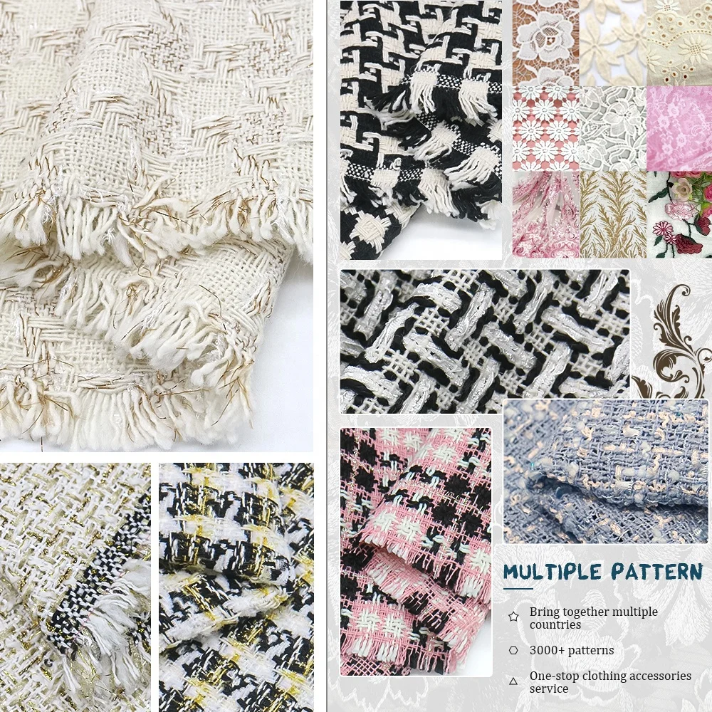 Новый стиль оптовая продажа элегантная полиэфирная красочная синяя металлическая Серебристая твидовая ткань для пальто костюма